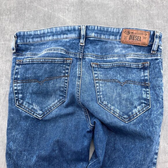 Diesel Jeans Women‎ 31W 26.5L Blue Acid Wash Skinzee Super Slim Skinny Cut Off - Picture 11 of 12